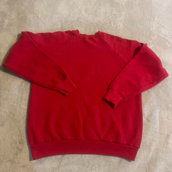 Vintage Fruit Of The Loom Red Crewneck Sweatshirt Pullover Size L Womens 90s - Picture 2 of 7